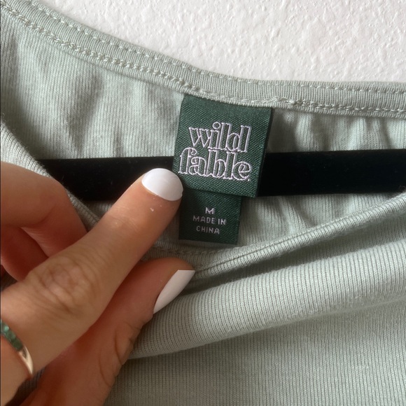 Wild Fable Light Green Ruched Blouse - Picture 2 of 5